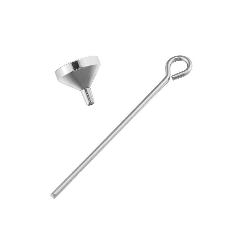 Mini funil de metal para joia, ferramenta para pingente cromado em aço inoxidável, 11x12mm, 1507037, 1 peça