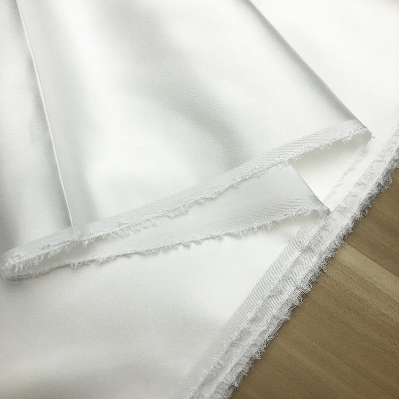 Pure Silk Charseus para fontes de costura DIY, 100% seda, branco natural, cetim undyed, lenço branco, tecido, acessórios do vestuário, 1 m