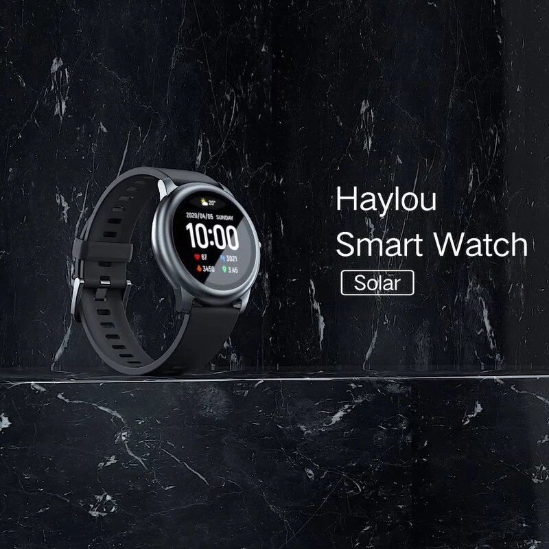 Haylou solar relógio inteligente ls05 versão global 12 modos de esporte monitor sono freqüência cardíaca metal à prova dwaterproof água ios android