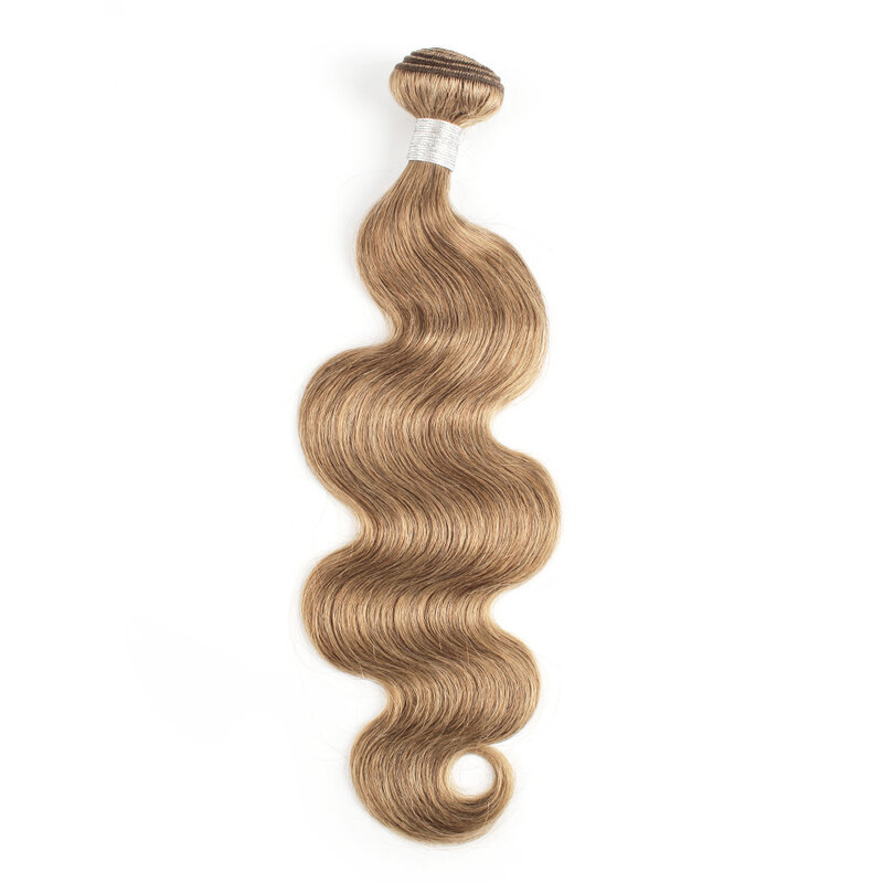 Kisshair #8 fasci di capelli castani medi dell'onda del corpo biondo cenere estensione dei capelli umani brasiliani remy pre-colorati da 16 a 24 pollici