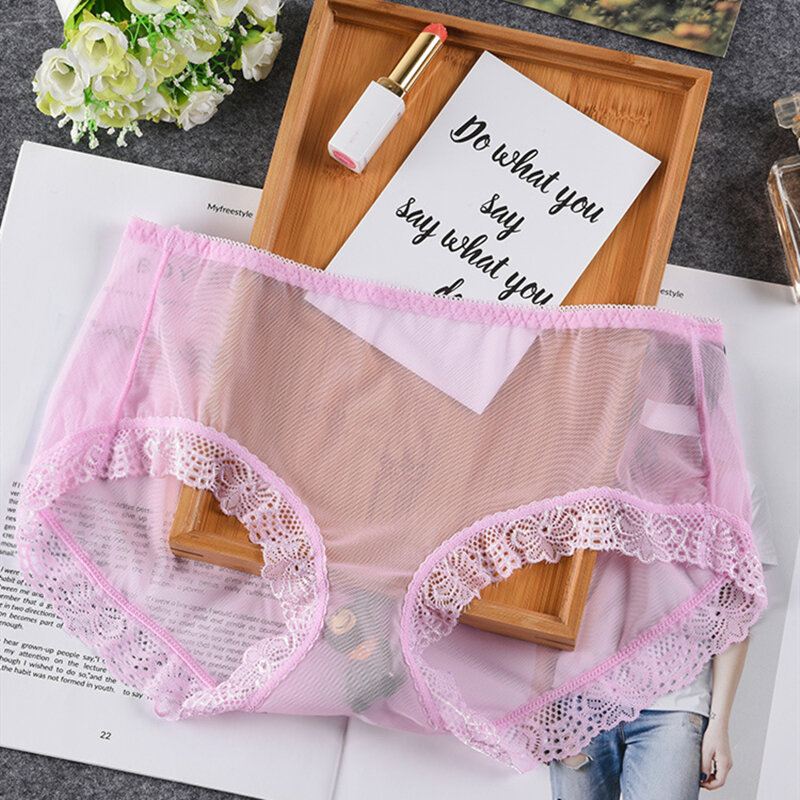 Sexy Transparente Spitze Höschen Hohe-qualität Sehen-durch Sex Produkte Mode Unterwäsche Frauen Briefs Damen Plus Größe Unterhose