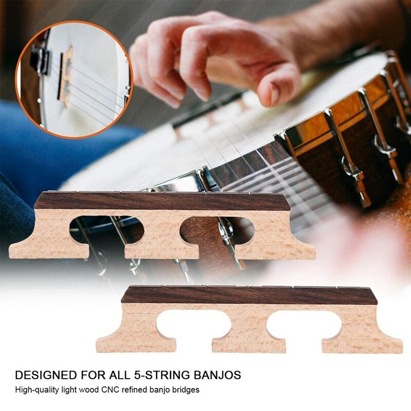 2 sztuk Banjo most 5-String klon Banjo most drewniany akcesoria