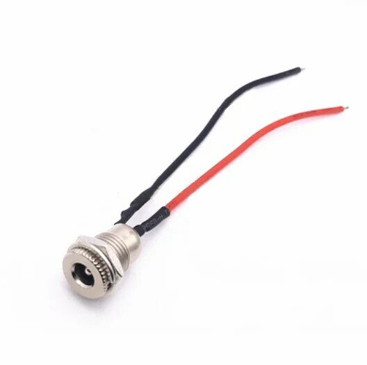 DC-099 DC099 with wire 5.5*2.5 Metal socket DC power jack high current with waterproof cap 0.2m