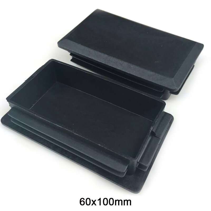 Tapas de plástico negras, insertos de tubo de 60x60mm, 60x80mm, 60x100mm, 60x120mm, 1/2/5/10 Uds.