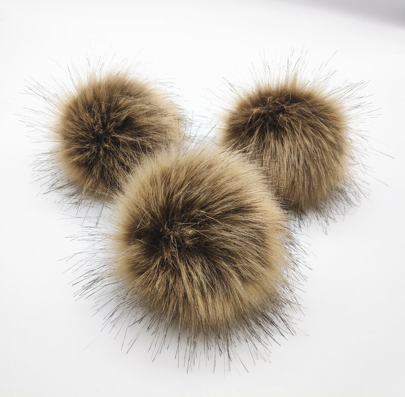 12cm Faux Fur Pom pom with Snap Button New Fluffy Artificial Hairball Pompoms For Beanies Cap Hat Bag Shoes Accessories