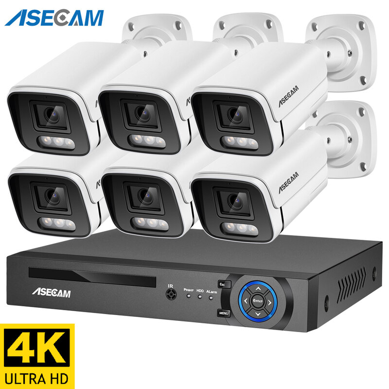 Nuovo sistema di telecamere di sicurezza 4K 8MP H.265 POE NVR Kit telecamera CCTV impermeabile per esterni Set di registrazioni Audio Video