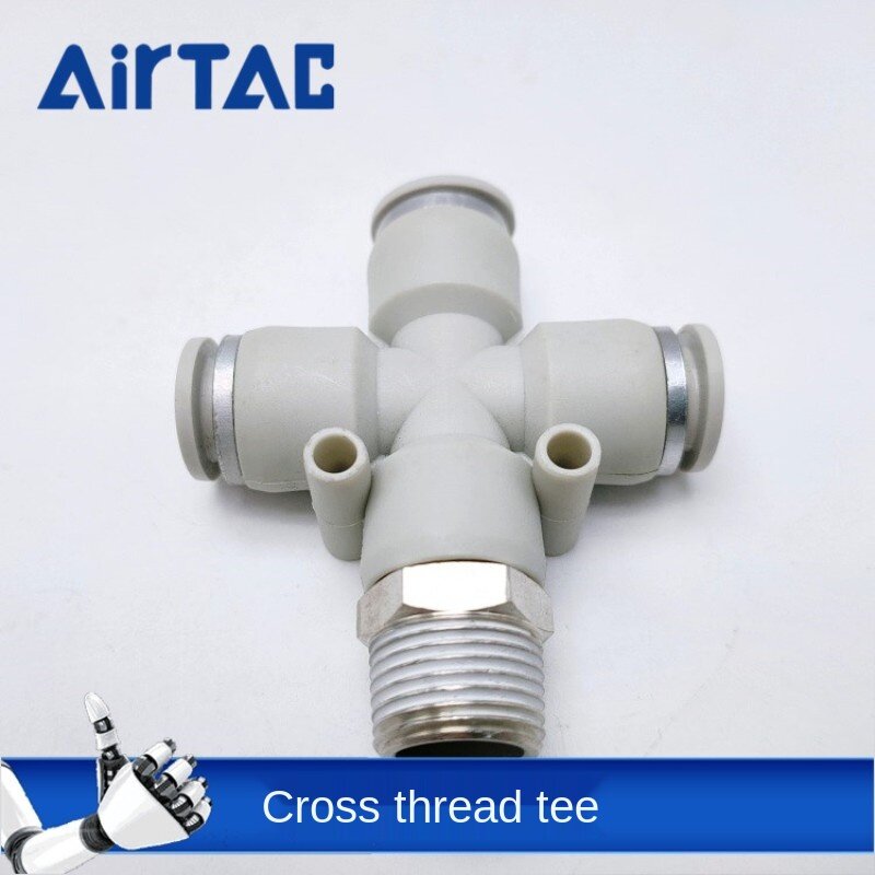 Airtac – connecteur à quatre voies à filetage croisé, prise rapide, PZB6 8 10 12-01 02 03 04
