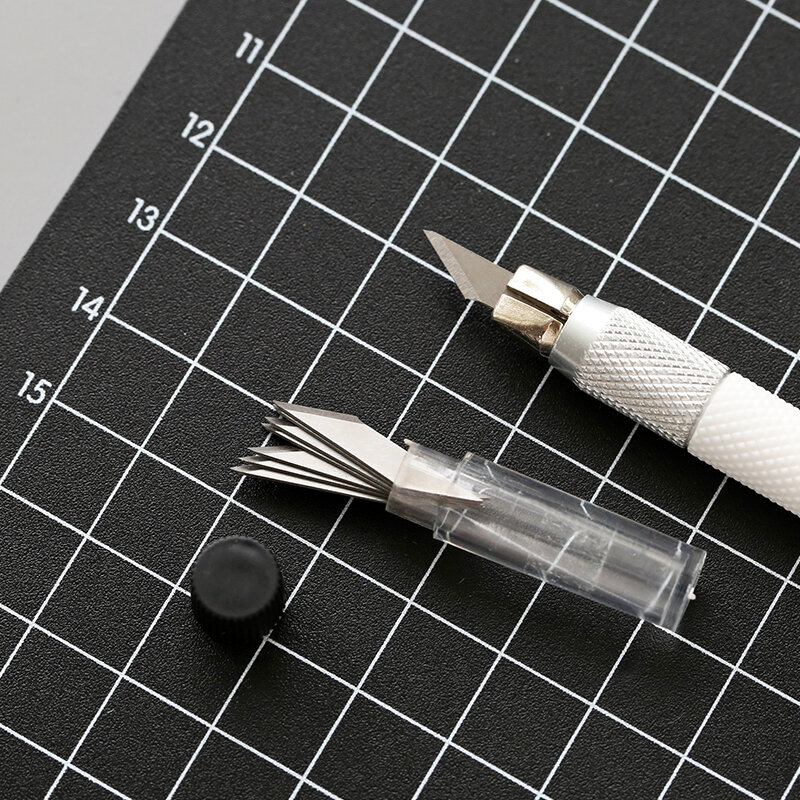 Tenwin 5930 8 블레이드 커팅 매트와 비 슬립 조각 칼 DIY 도구 조각 고무 스탬프 조각 종이 절단 전화 필름