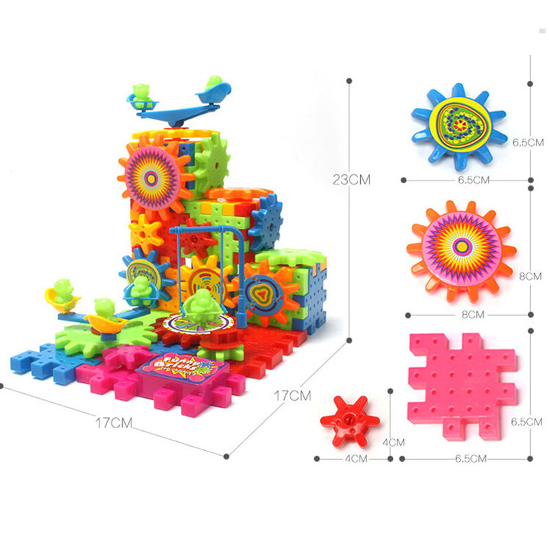 Quebra-cabeça de construção de brinquedo educacional, brinquedo elétrico com mudança de presente de natal para crianças