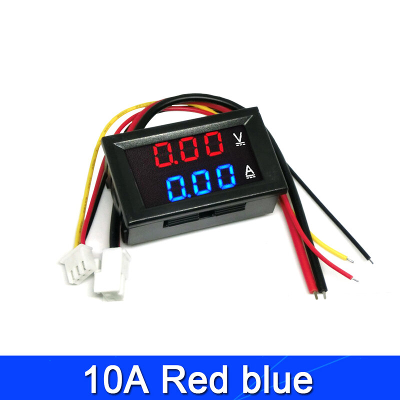 Mini Digital Voltmeter Ammeter DC 100V Panel 10A Amp Tegangan Arus Meter Tester Detektor 0.56 "Dual LED Display Auto Mobil
