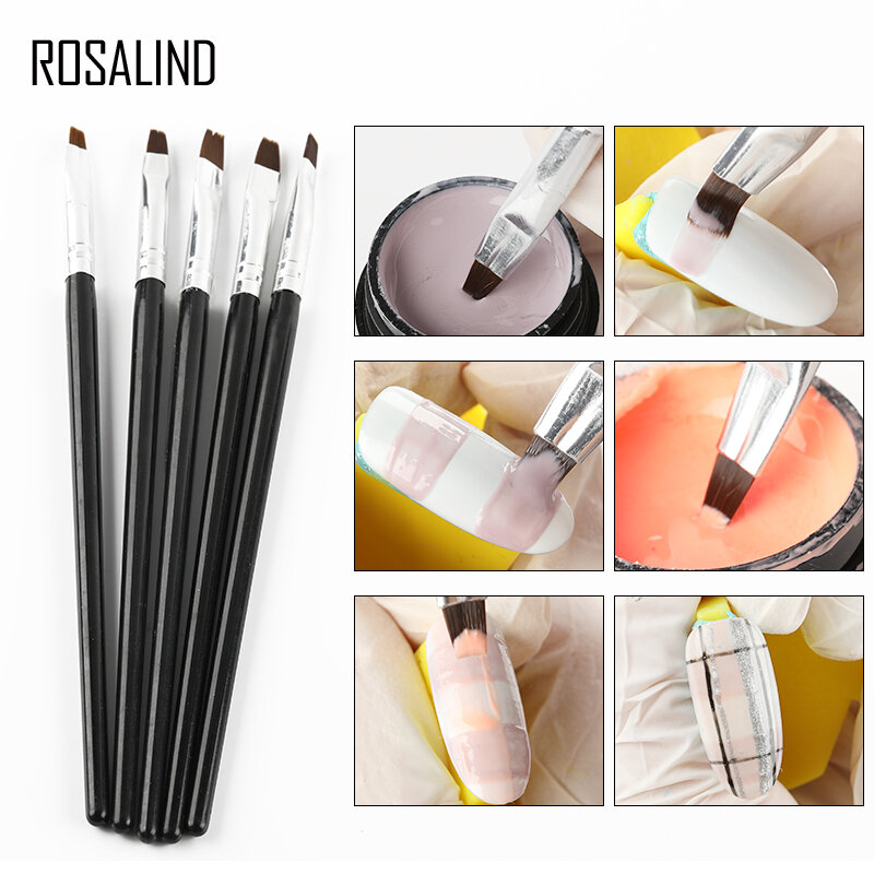 ROSALIND เล็บแปรงชุด Dotting ปากกาอะคริลิคเล็บจิตรกรรมแปรงแต่งเล็บสำหรับเล็บเจลเล็บเครื่องมือ