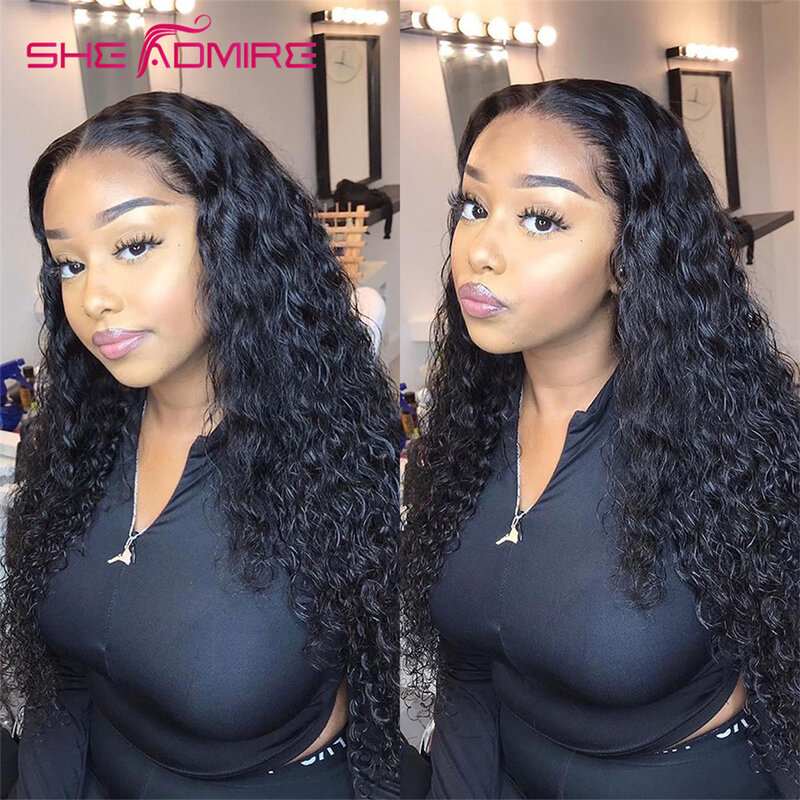 Water Wave Lace Front Human Hair Wigs 13X6 HD Lace Frontal Wig Brazilian Loose Deep Curly 13x4 Hair Wigs Preplucked Closure Wig