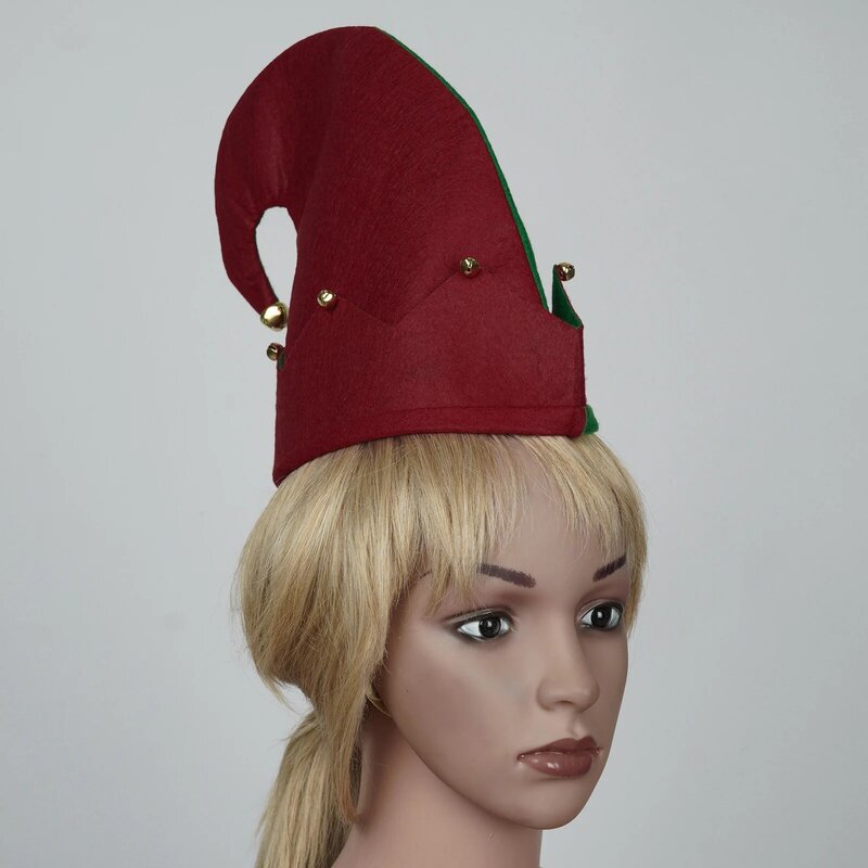 Costume Cosplay di natale di Halloween scarpe grandi con campane di Bowknot campane Decorative elfo cappello decorativo calze autoreggenti