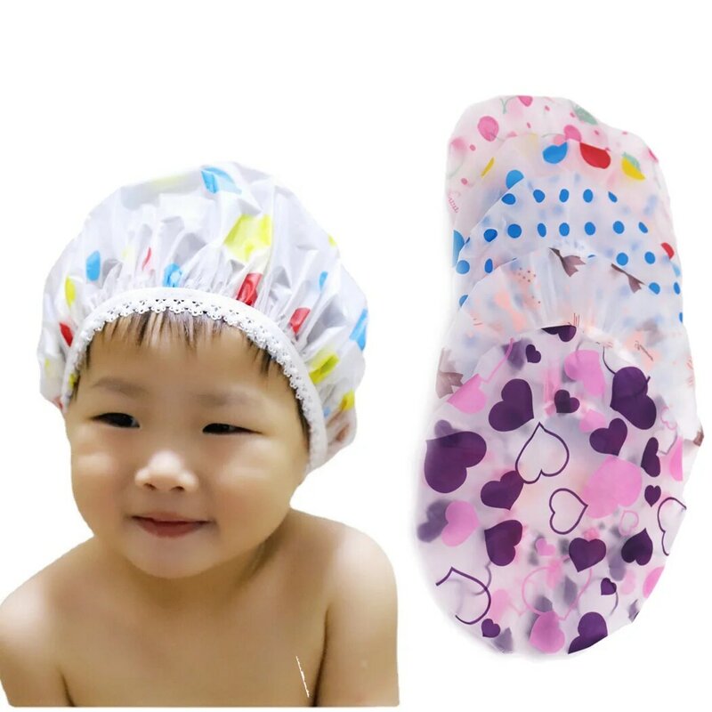2021 جديد الكرتون نمط الأطفال الاستحمام الشعر الرطوبة واقية قبعة استحمام الطفل قبعة دش مقاوم للماء قبعة
