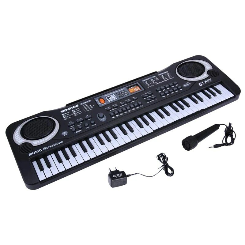 Mq 61 키 디지털 음악 전자 키보드 키 보드 전기 피아노 어린이 선물 eu 플러그