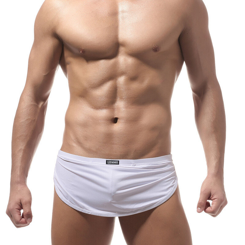 Трусы-боксеры мужские с разрезом сбоку, пикантное нижнее белье, свободные штаны для сна, с карманом для пениса, стринги
