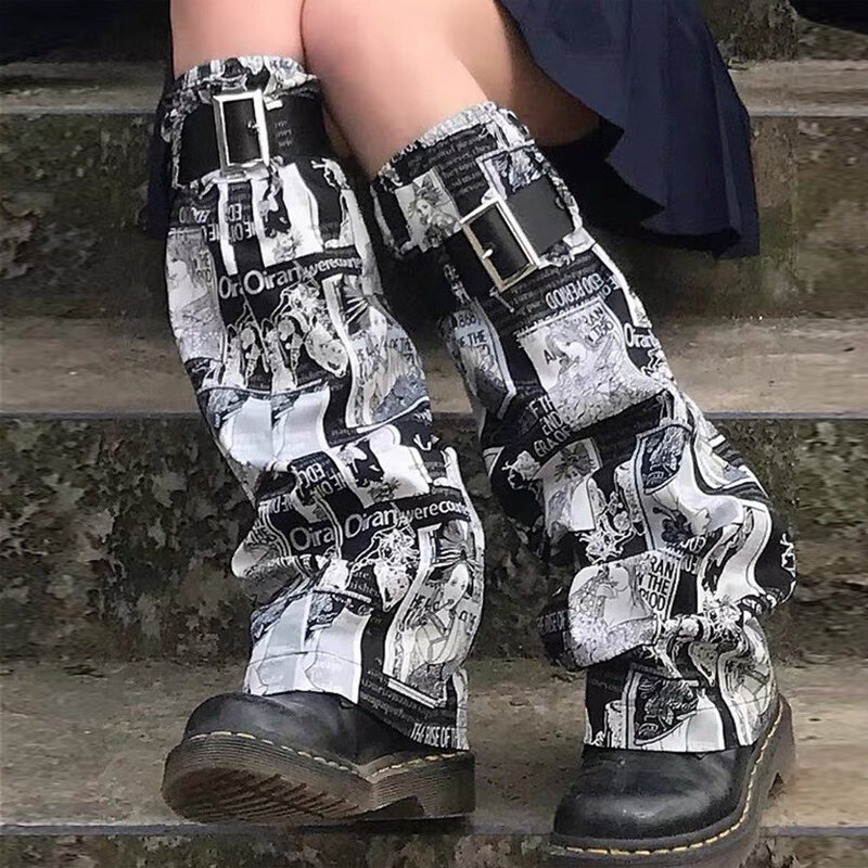 فاسق اليابانية طوكيو الجيشا نمط الجوارب القوطية Harajuku مجلة طباعة جوارب السيقان الساق كم تأثيري لوليتا كومة جورب
