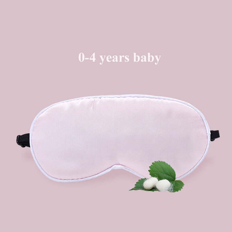 Mascarilla de seda 100% pura para bebé, máscara de ojos para dormir, protección solar, seda de Mora, funda para los ojos con correa elástica para niños
