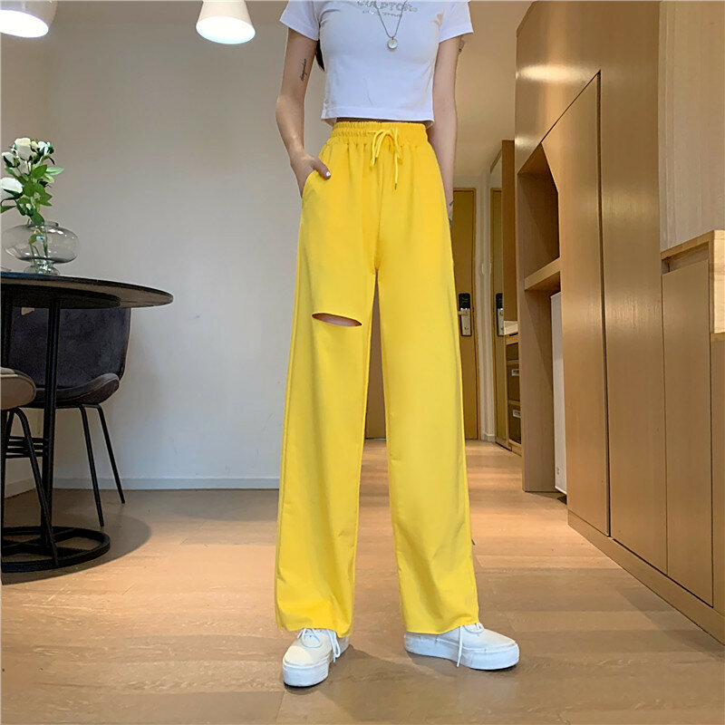 Pantalon à la mode pour femmes, taille haute, doux et confortable, décontracté, longueur cheville, Long, vêtements d'été, 2021