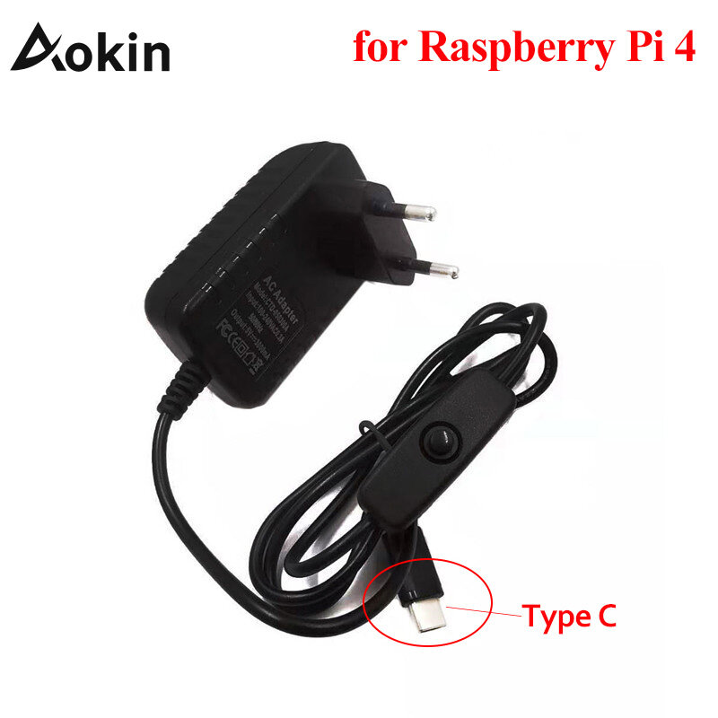 Raspberry Pi 4 Loại Cấp Nguồn C 5V 3A Adapter Với Nút Công Tắc Cho Raspberry Pi 4 Mẫu B USB Cung Cấp Điện