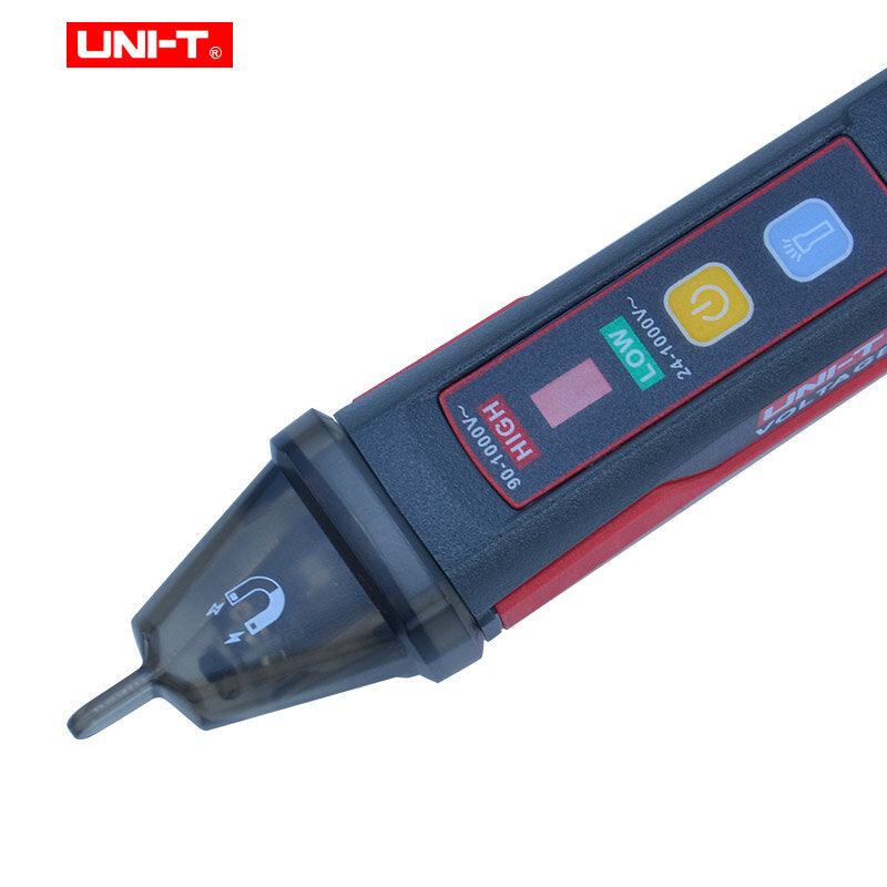 Detector de voltaje de CA sin contacto, bolígrafo de voltios, indicador IP67, linterna LED, enchufe, lápiz de prueba de voltios de pared 24V-1000V UT12E UT12M