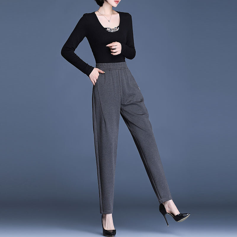 Celana Panjang Katun Kasual Wanita Musim Dingin dan Musim Gugur Baru 2021 Celana Wanita Mode