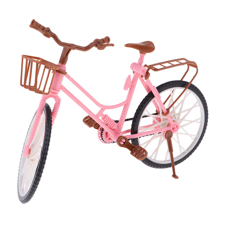Plastic Bike modelo para Dollhouse, bicicleta acessório, brinquedo, escala 1:6