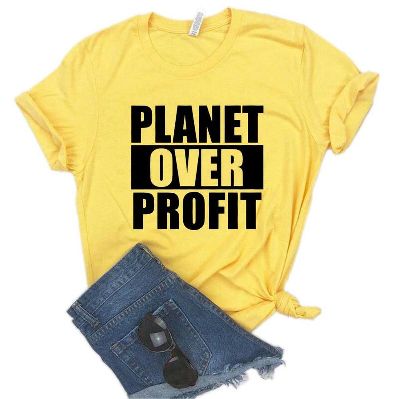 Planeta nad zyskiem drukuj koszulka damska bawełna Casual Funny t shirt dla Yong Lady Girl koszulka 6 kolorów Drop Ship NA-441