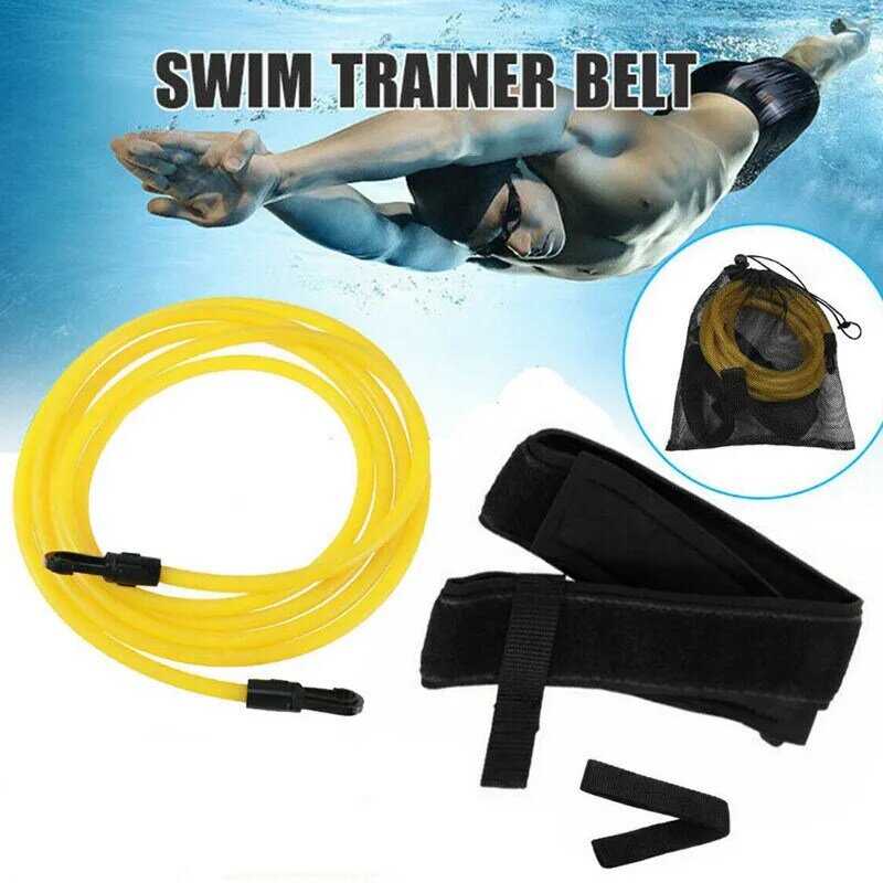 4M Verstelbare Swim Training Weerstand Riem Hoge Kwaliteit Elastische Touw Zwemmen Zwembad Veiligheid Training Band Latex Buizen Sporter