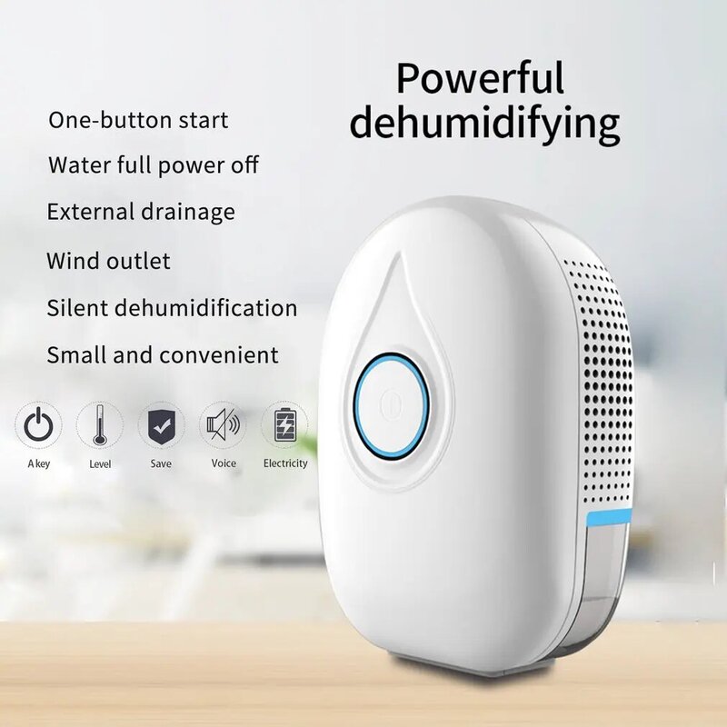 Mini Dehumidifier Moisture Absorber Air Dryer Electric Cooling Dryer Air Purifier for Home Bedroom Kitchen Office