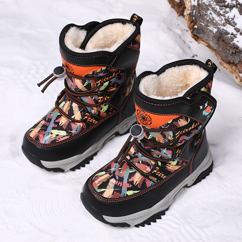 الثلوج أحذية أطفال موضة شتاء غير رسمي 2022 الأطفال أحذية رياضية بنين بنات طفل أفخم الدفء في الهواء الطلق أحذية قطنية