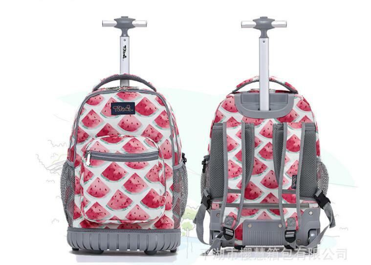 Брендовая школьная сумка на колесиках 18 дюймов, детский рюкзак на колесиках для подростков, детский школьный ранец на колесиках