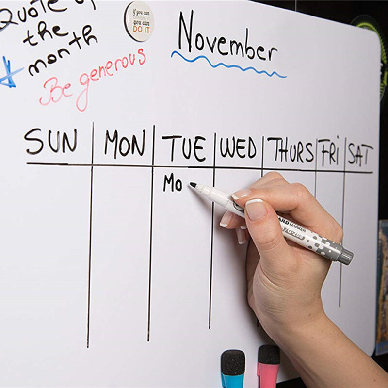 Tablica magnetyczna naklejka na lodówkę łatwe wymazywanie biała tablica Planner kalendarz naklejka ścienna tablice informacyjne rozmiar A4