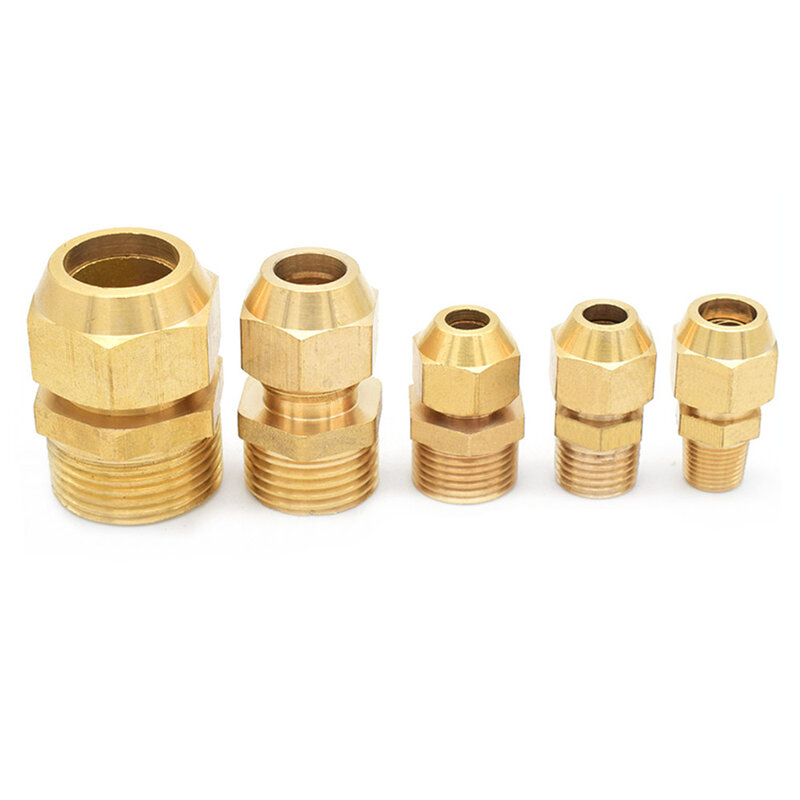 Copper flared pipe fittings 1/8" 1/4" 3/8" 1/2" Male thread 6mm 8mm 10mm 12mm Tube Air conditioning refrigeration pipe fittings
