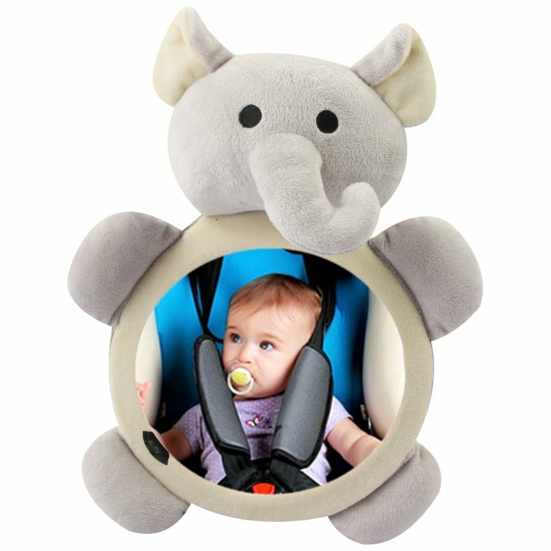Baby Safety Seat Rear Mirror Car Interior Rearview Mirrors Infants Kids Plush Cartoon Toy