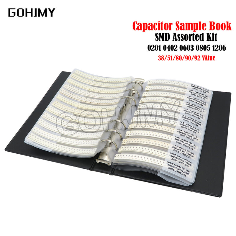 950 sztuk 2550 sztuk 4500 sztuk 0201 0402 0603 0805 1206 kondensator próbki książki GOHJYM SMD wybrane elementy 10uf 1nf 100pf 10nf
