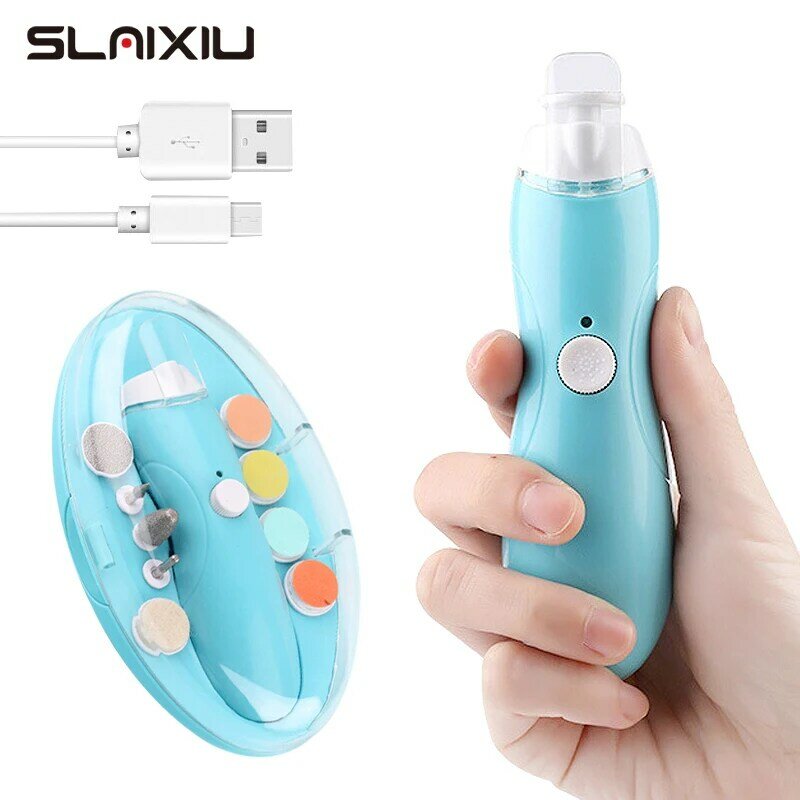 Elektryczny obcinacz do paznokci USB do ładowania dzieci niemowlę dziecko Cutter pielęgnacja paznokci trymer do Manicure nożyczki do strzyżenia