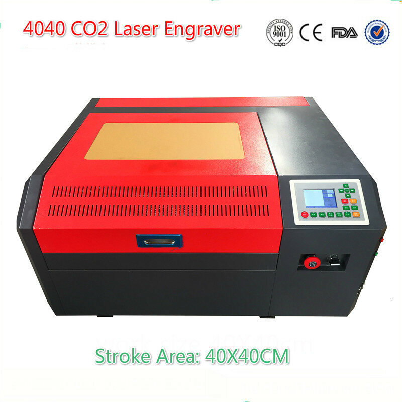 뜨거운 판매 4040 CO2 레이저 조각 기계, Ruida 오프라인 제어판 Diy 미니 50w 레이저 절단기 Coreldraw 지원
