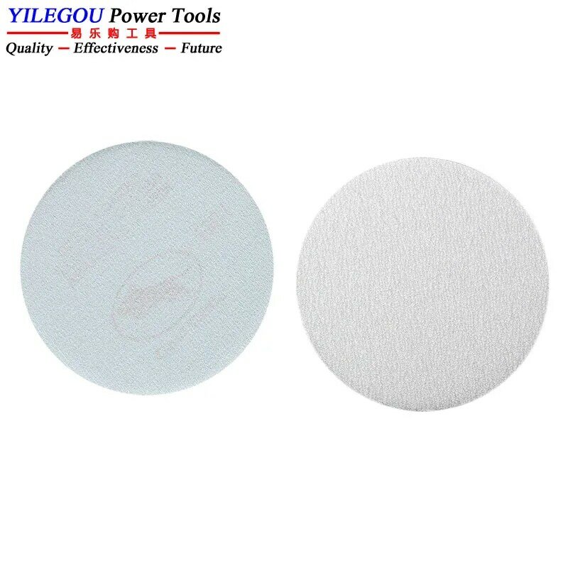 20 Pieces 6" White Sanding Paper, 150mm Round Flocking Sandpaper, 6 Inches Dry Abrasive Paper With Grit 60, 80, 120, 400, 1000