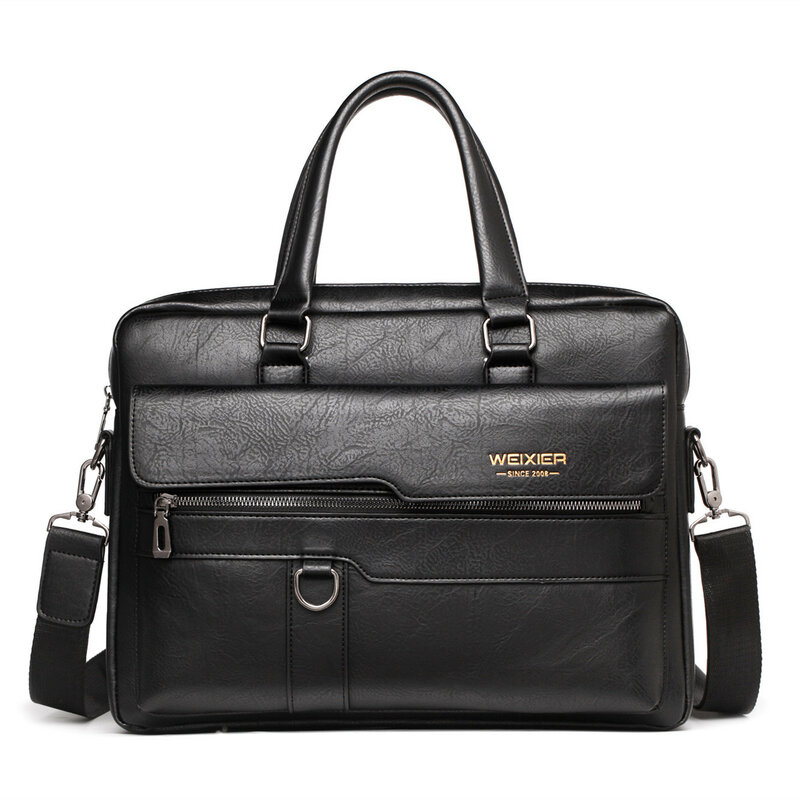 Weysfor New Vintage PU Leather Business Briefcase Hand Bag Men's Handbag Messenger Bag Shoulder Bags Male 15.6 Inches Laptop Bag