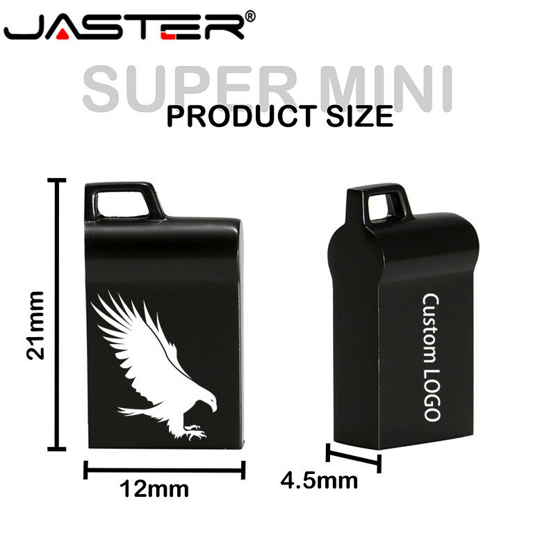 Jaster usb 2.0 mini metal usb flash drive 4gb 8gb 16 32gb 64gb 128gb pendrive (logotipo personalizado) frete grátis