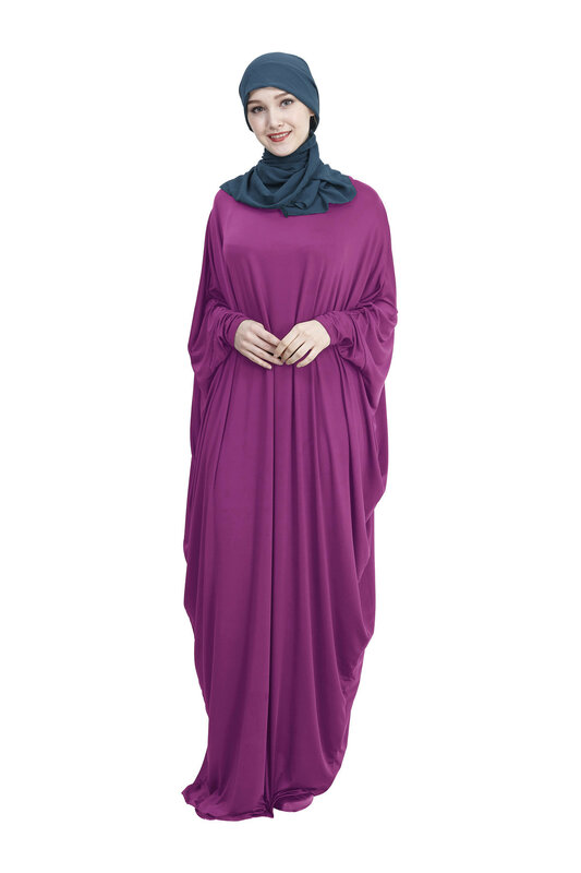 Vestido maxi manga batwing para mulheres muçulmanas, khimar, vestuário de oração do Eid Ramadan, robe kaftan árabe islâmico, vestido turco, khimar árabe, abaya