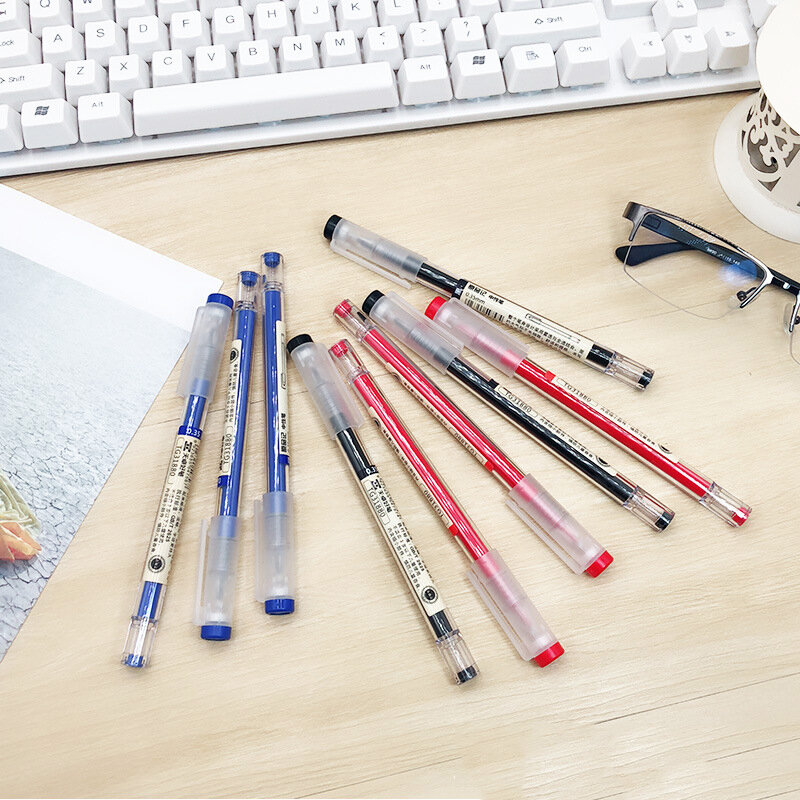 Ensemble de stylos gel à encre rouge, noire et bleue, fournitures d'écriture scolaire et de bureau, poignée, tous les jours, le plus récent, japonais, MUJI, 0.35mm