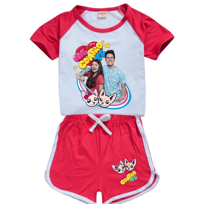子供用の漫画のTシャツとショーツ,カジュアルなスポーツウェア,半袖ベビー服,家庭用の新しい服