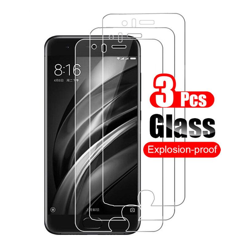 Protector de pantalla de vidrio templado para móvil, película protectora antiarañazos para Xiaomi Mi 6, Mi 6X, A2, 3 unidades