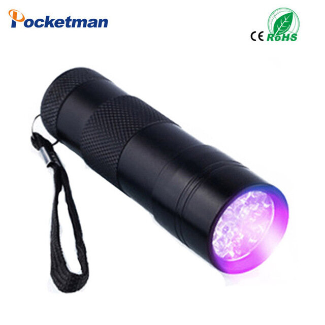 Linterna LED UV portátil con zoom, luz negra ultravioleta de 395nm para marcador, verificador, detección de orina de mascotas