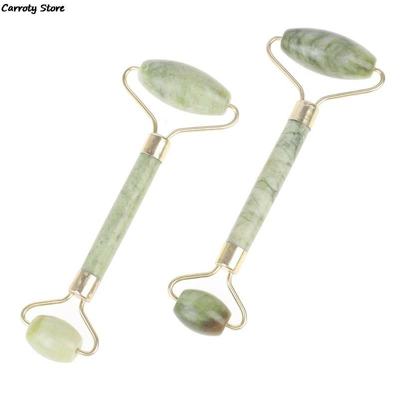 Facial Massage Roller Guasha Board Set Double Heads Natural Jade Stone Face Lift Body Skin Relaxation Slimming Beauty Neck Thin