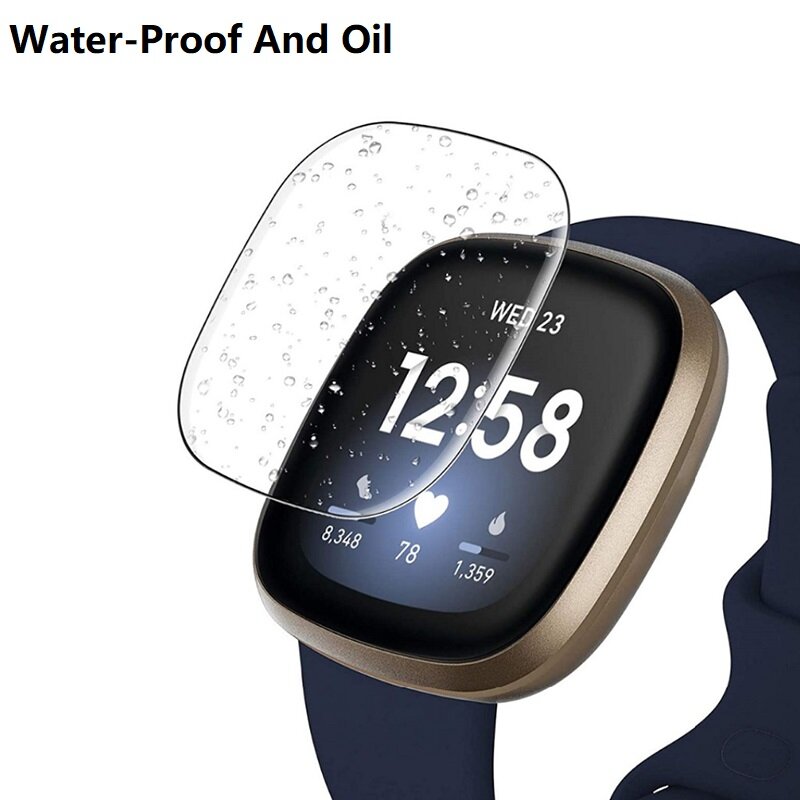 ScreenTPU-Película protectora transparente para reloj inteligente Fitbit Versa 3 2 y Sense, cubierta completa ultrafina, hidrogel