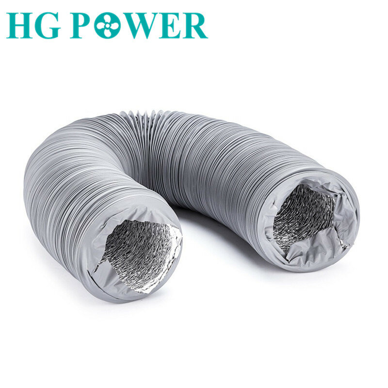 Conducto Flexible de aluminio para ventilación del hogar, tubo de manguera de PVC redondo para Extractor de aire acondicionado, 10m, 4-8 pulgadas
