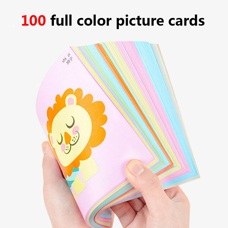 100 ชิ้น/เซ็ตเด็กการ์ตูนที่มีสีสันกระดาษพับและตัดของเล่นDIY Art Craftอนุบาลการเรียนรู้DIYทำด้วยมือของเล่น